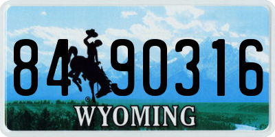 WY license plate 8490316
