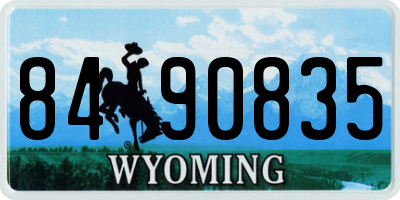 WY license plate 8490835