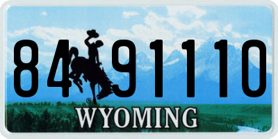 WY license plate 8491110