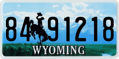 WY license plate 8491218