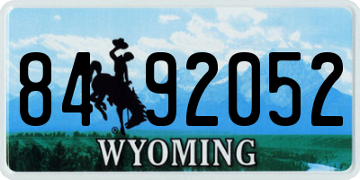 WY license plate 8492052