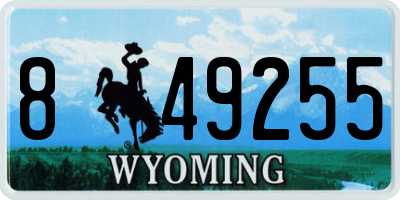 WY license plate 849255