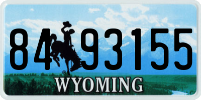 WY license plate 8493155
