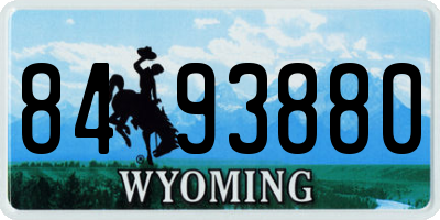 WY license plate 8493880