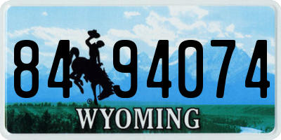 WY license plate 8494074
