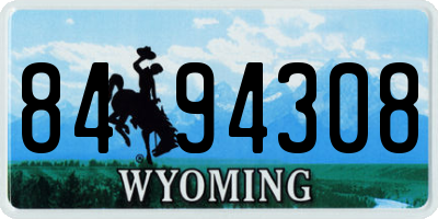 WY license plate 8494308
