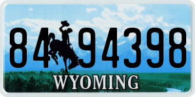 WY license plate 8494398