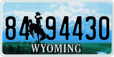 WY license plate 8494430