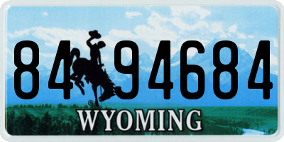 WY license plate 8494684