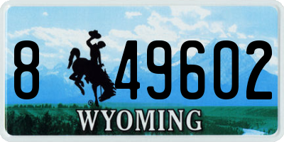 WY license plate 849602