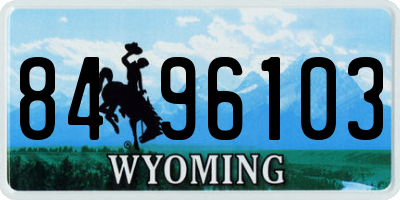 WY license plate 8496103