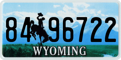 WY license plate 8496722