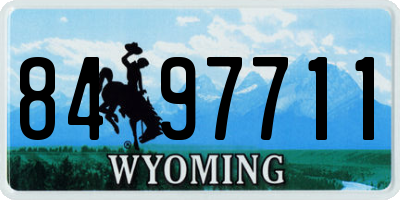 WY license plate 8497711