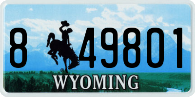 WY license plate 849801
