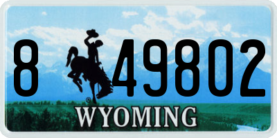 WY license plate 849802