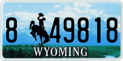 WY license plate 849818