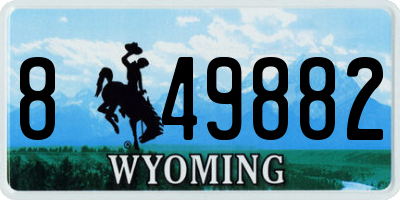 WY license plate 849882