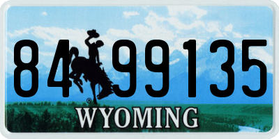 WY license plate 8499135