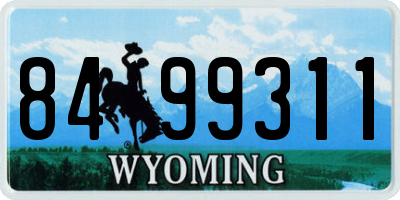 WY license plate 8499311