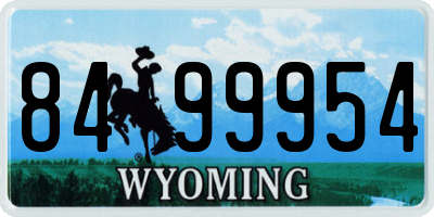 WY license plate 8499954