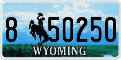 WY license plate 850250