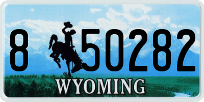 WY license plate 850282