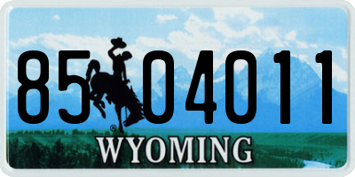 WY license plate 8504011