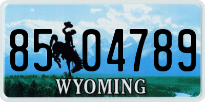 WY license plate 8504789