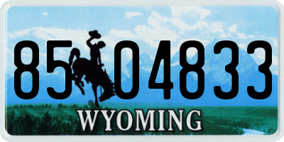 WY license plate 8504833