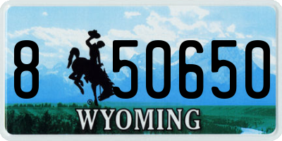 WY license plate 850650