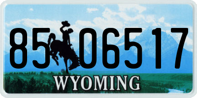 WY license plate 8506517