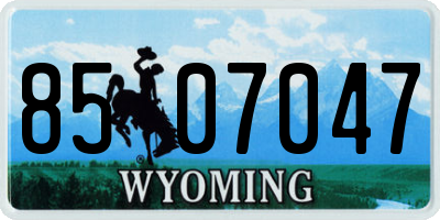 WY license plate 8507047
