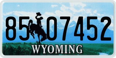 WY license plate 8507452