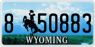 WY license plate 850883