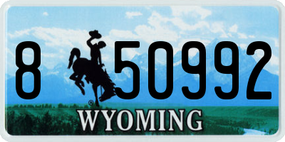 WY license plate 850992