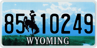 WY license plate 8510249