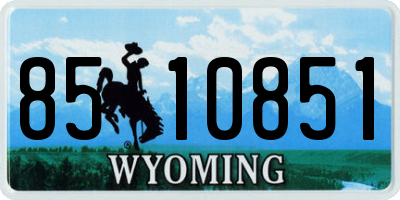 WY license plate 8510851