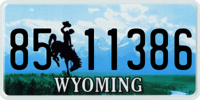 WY license plate 8511386