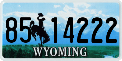WY license plate 8514222