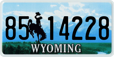 WY license plate 8514228