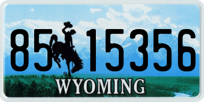 WY license plate 8515356