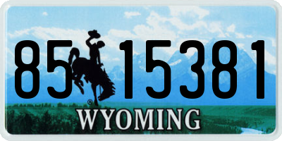 WY license plate 8515381