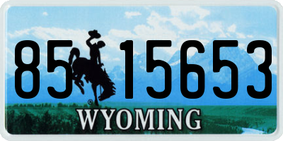 WY license plate 8515653