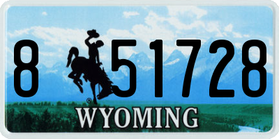 WY license plate 851728