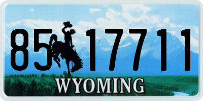 WY license plate 8517711