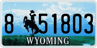 WY license plate 851803