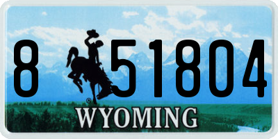 WY license plate 851804