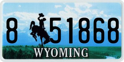 WY license plate 851868