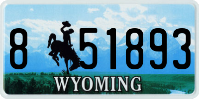 WY license plate 851893