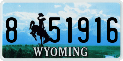 WY license plate 851916